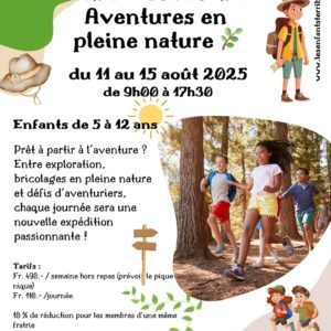CAMP “🏕️ Les Baroudeurs : Aventures en pleine nature 🌿” (enfants de 5 à 12 ans)