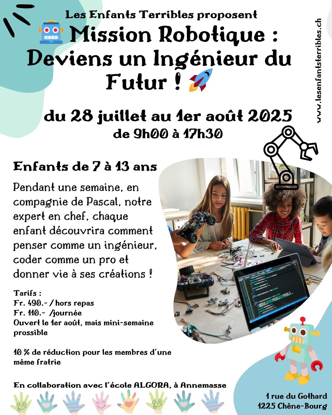 CAMP "🤖 Mission Robotique : Deviens un Ingénieur du Futur ! 🚀" (enfants de 6 à 13 ans)