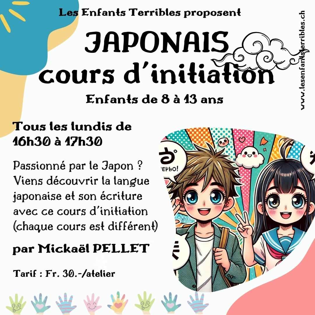 Cours d'initiation au japonais (enfants de 8 à 12 ans)