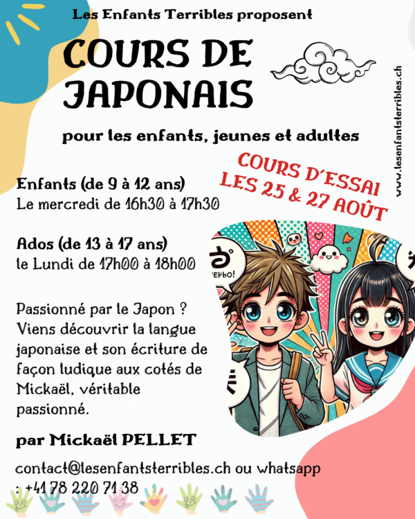 Cours d'essai de japonais - ados de 13 à 17 ans
