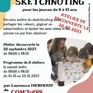 Atelier découverte du SKETCHNOTING (pour les jeunes de 8 à 13 ans)