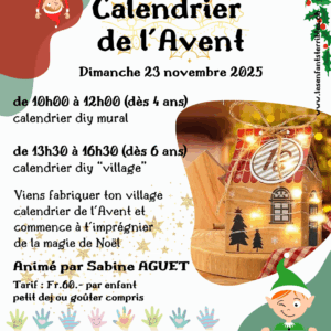 🎄 Ateliers Calendriers de l’Avent 🎁 (2 sessions)