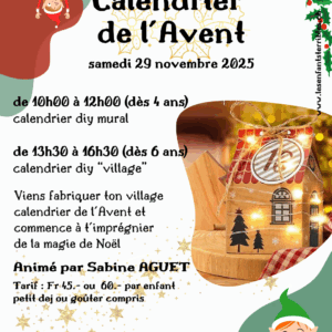 🎄 Ateliers Calendriers de l’Avent 🎁 (2 sessions)