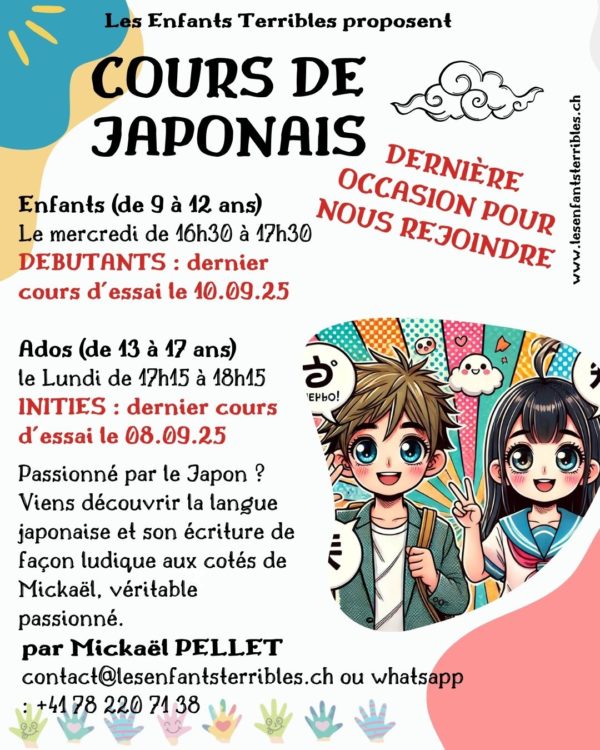Cours de japonais pour enfants et adolescents (9 à 12 ans)