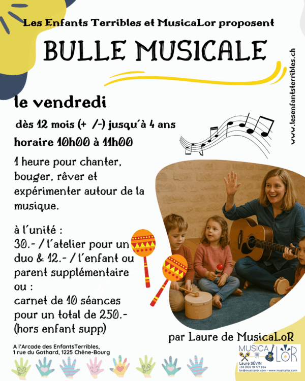 BULLE MUSICALE pour les enfants de la marche à 4 ans