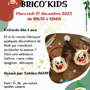 BRICO'KIDS - Décorations de Noël (dès 4 ans)
