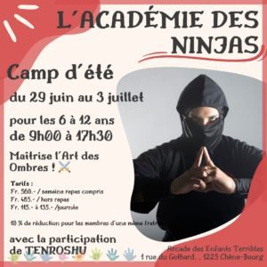 CAMP "🥷 L'Académie des Ninjas : Maîtrise l’Art des Ombres ! ⚔️" (enfants de 6 à 12 ans)