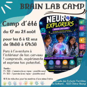 CAMP 🧠 Neuro Explorers – Brain Lab Camp (6 à 12 ans)