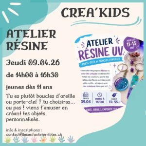 ATELIER RÉSINE UV (de 11 à 15 ans)