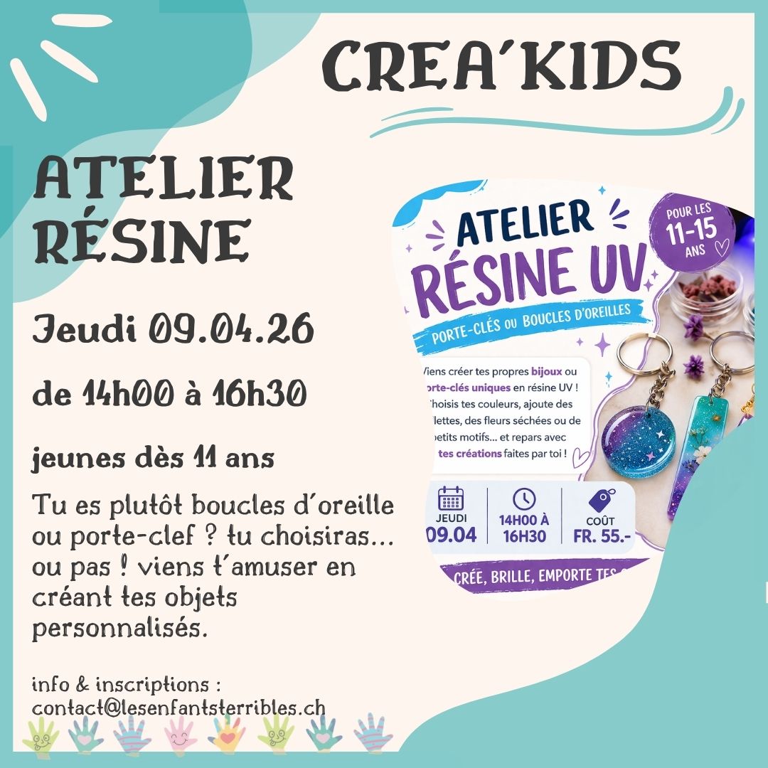 ATELIER RÉSINE UV (de 11 à 15 ans)