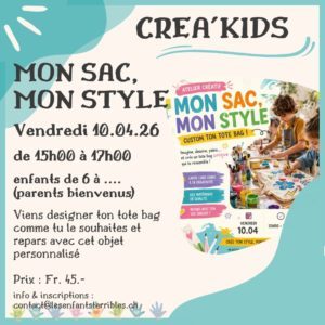 🎨 Mon sac, mon style – Atelier créatif tote bag (6–12 ans)