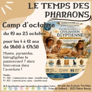 CAMP 🏺✨ Le Temps des Pharaons (4 à 12 ans)