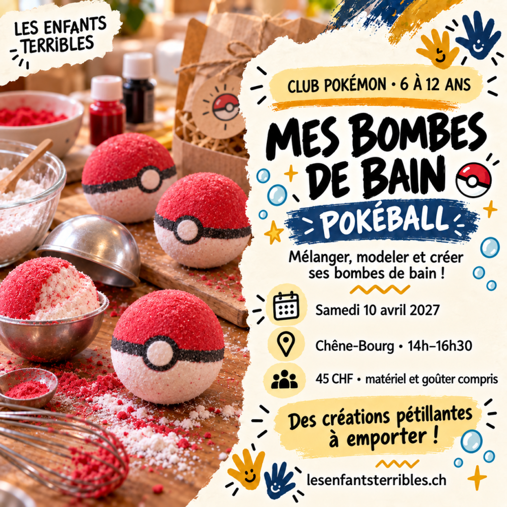 Atelier Club Pokémon — Avril — bombes de bain Pokéball