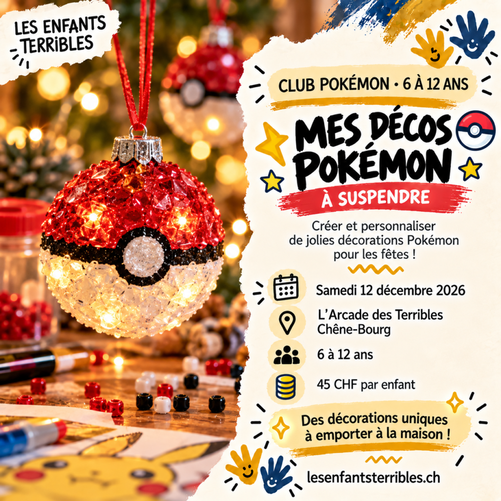 Atelier Club Pokémon — Décembre — boule de Noël lumineuse