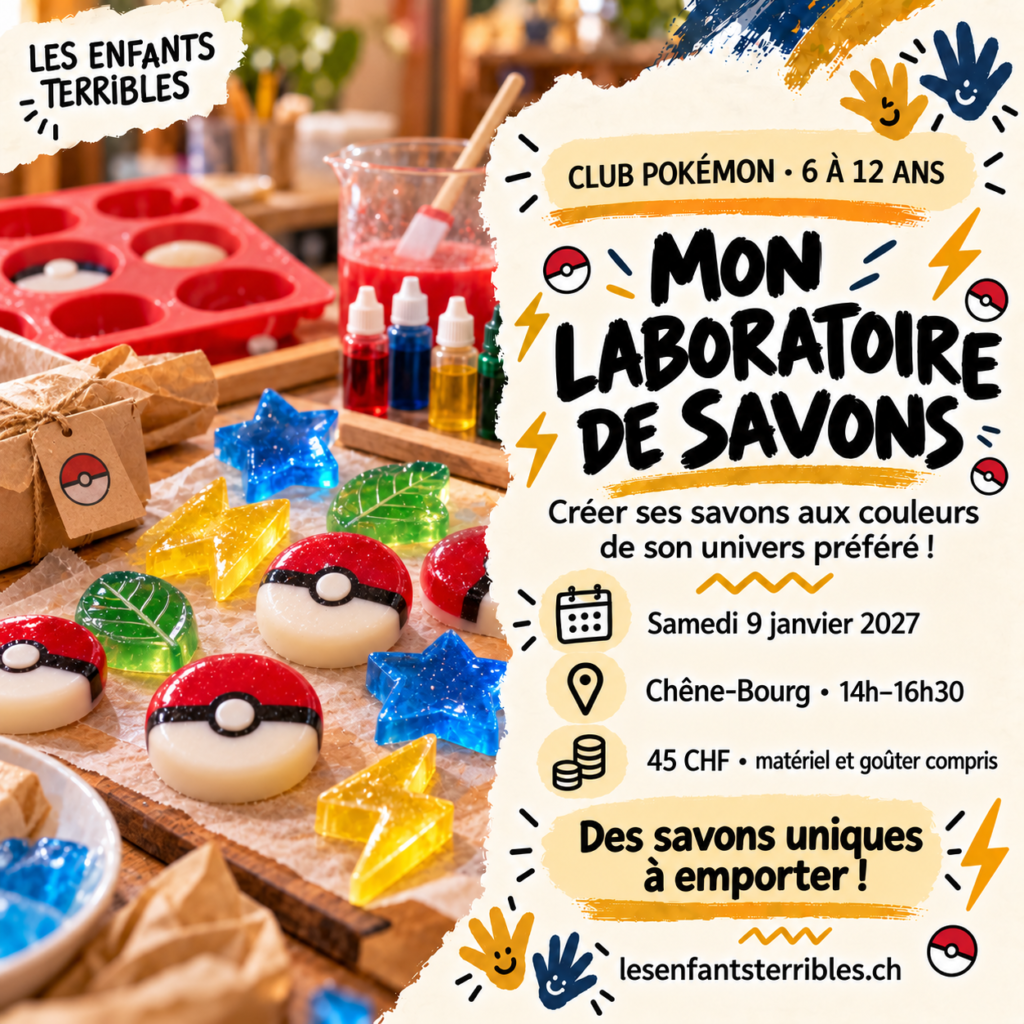 Atelier Club Pokémon — Janvier — laboratoire de savons