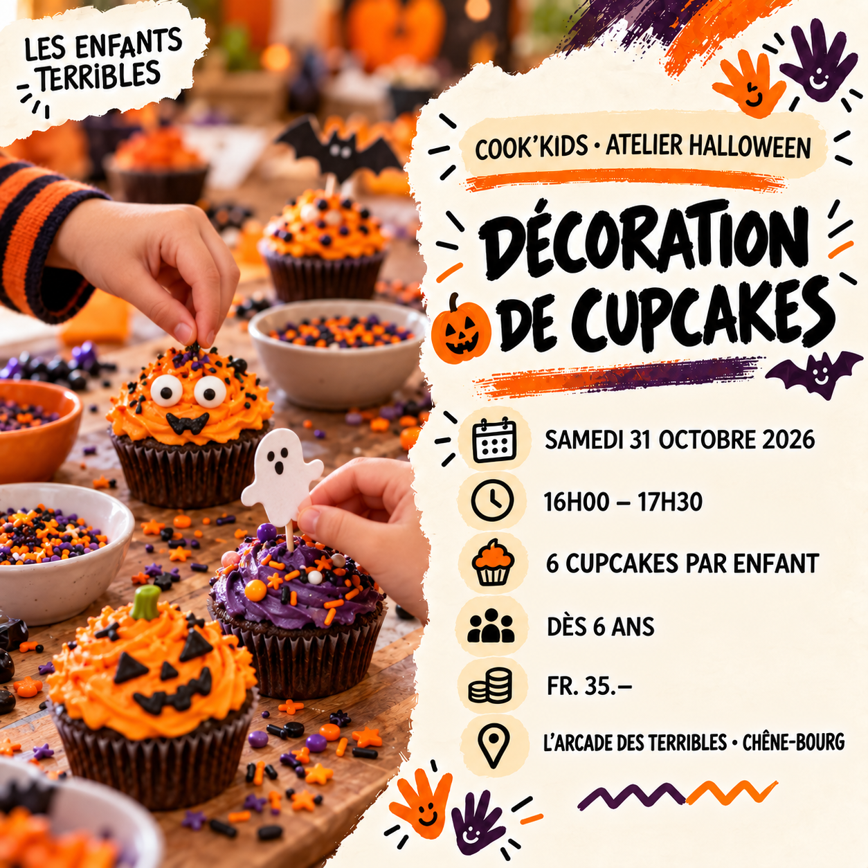 Cook’Kids : décoration de cupcakes d’Halloween, 31 octobre 2026 à 16h00